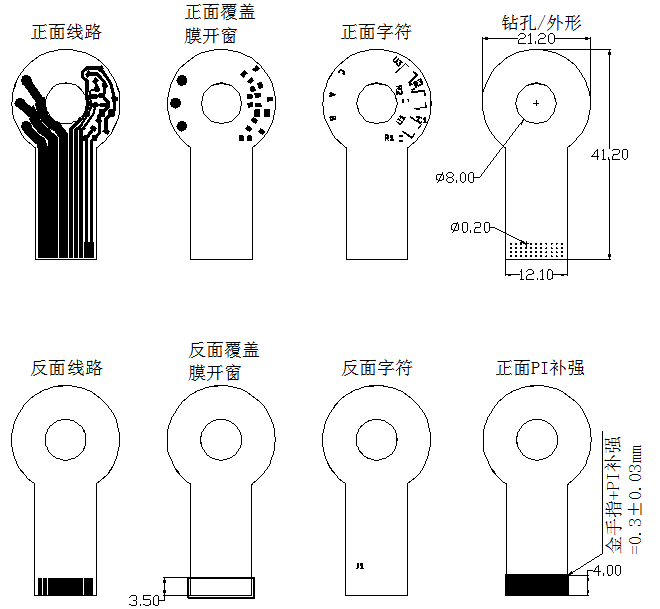 無(wú)刷電機(jī)柔性線路板分層圖